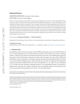 Maximal Fairness