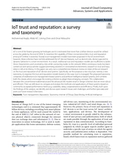 IoT trust and reputation: a survey and taxonomy