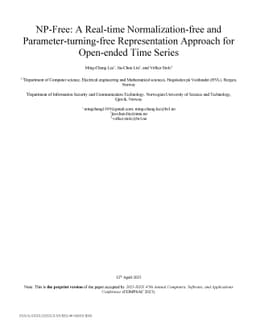 NP-Free: A Real-Time Normalization-free and Parameter-tuning-free
  Representation Approach for Open-ended Time Series