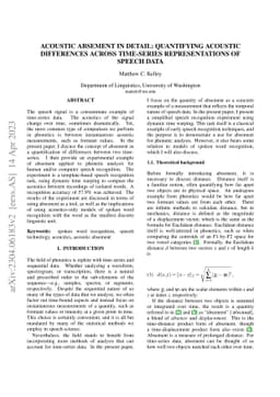 Acoustic absement in detail: Quantifying acoustic differences across
  time-series representations of speech data