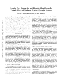 Learning Over Contracting and Lipschitz Closed-Loops for
  Partially-Observed Nonlinear Systems (Extended Version)