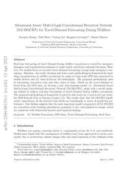 Situational-Aware Multi-Graph Convolutional Recurrent Network (SA-MGCRN)
  for Travel Demand Forecasting During Wildfires