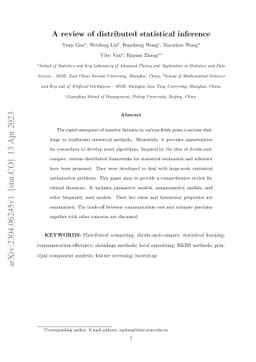 A review of distributed statistical inference