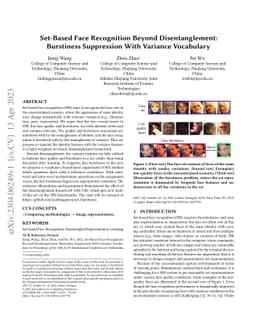 Set-Based Face Recognition Beyond Disentanglement: Burstiness
  Suppression With Variance Vocabulary