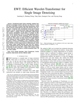 EWT: Efficient Wavelet-Transformer for Single Image Denoising