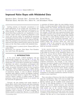 Improved Naive Bayes with Mislabeled Data