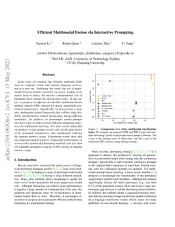 Efficient Multimodal Fusion via Interactive Prompting