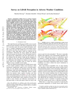 Survey on LiDAR Perception in Adverse Weather Conditions