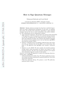 How to Sign Quantum Messages