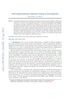 Understanding Overfitting in Adversarial Training via Kernel Regression