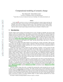 Computational modeling of semantic change