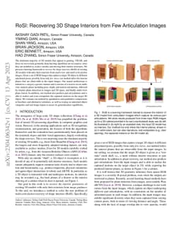 RoSI: Recovering 3D Shape Interiors from Few Articulation Images