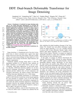 DDT: Dual-branch Deformable Transformer for Image Denoising