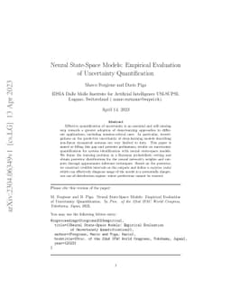 Neural State-Space Models: Empirical Evaluation of Uncertainty
  Quantification