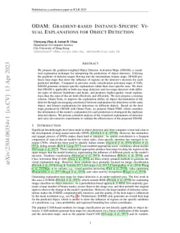 ODAM: Gradient-based instance-specific visual explanations for object
  detection