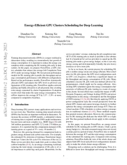Energy-Efficient GPU Clusters Scheduling for Deep Learning