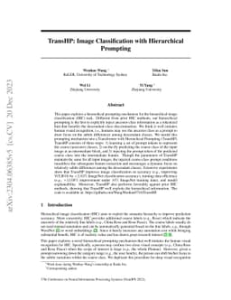 TransHP: Image Classification with Hierarchical Prompting