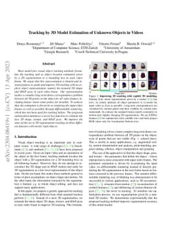 Tracking by 3D Model Estimation of Unknown Objects in Videos