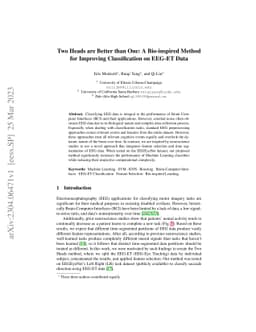 Two Heads are Better than One: A Bio-inspired Method for Improving
  Classification on EEG-ET Data