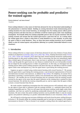 Power-seeking can be probable and predictive for trained agents