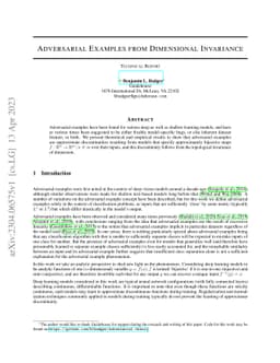 Adversarial Examples from Dimensional Invariance
