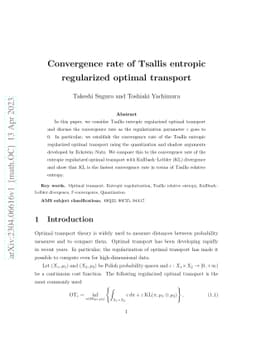 Convergence rate of Tsallis entropic regularized optimal transport