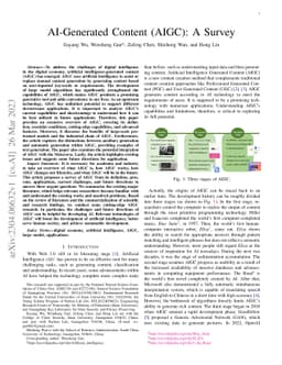 AI-Generated Content (AIGC): A Survey