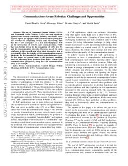 Communications-Aware Robotics: Challenges and Opportunities