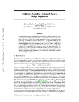 OKRidge: Scalable Optimal k-Sparse Ridge Regression