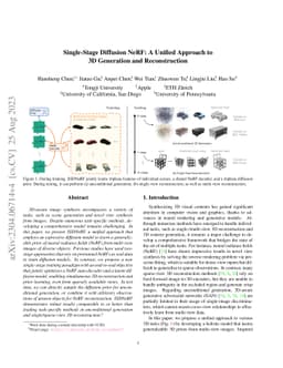 Single-Stage Diffusion NeRF: A Unified Approach to 3D Generation and
  Reconstruction