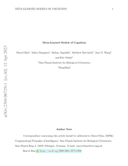 Meta-Learned Models of Cognition