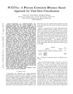 PCD2Vec: A Poisson Correction Distance-Based Approach for Viral Host
  Classification