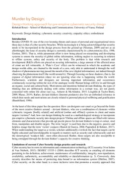 Murder by design: Design thinking approach for pre-emptive cybernetic
  security design
