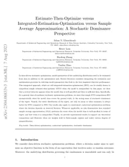 Estimate-Then-Optimize versus Integrated-Estimation-Optimization versus
  Sample Average Approximation: A Stochastic Dominance Perspective