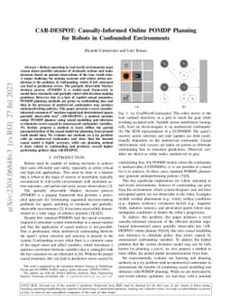 CAR-DESPOT: Causally-Informed Online POMDP Planning for Robots in
  Confounded Environments
