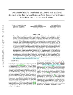 Enhancing Self-Supervised Learning for Remote Sensing with Elevation
  Data: A Case Study with Scarce And High Level Semantic Labels