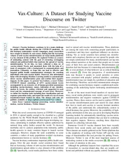 Vax-Culture: A Dataset for Studying Vaccine Discourse on Twitter