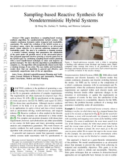 Sampling-based Reactive Synthesis for Nondeterministic Hybrid Systems