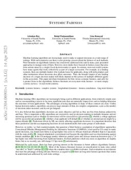 Systemic Fairness