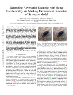 Generating Adversarial Examples with Better Transferability via Masking
  Unimportant Parameters of Surrogate Model