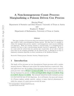 A Non-homogeneous Count Process: Marginalizing a Poisson Driven Cox
  Process