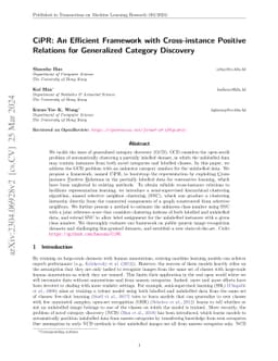 CiPR: An Efficient Framework with Cross-instance Positive Relations for
  Generalized Category Discovery