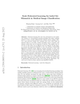 Scale Federated Learning for Label Set Mismatch in Medical Image
  Classification