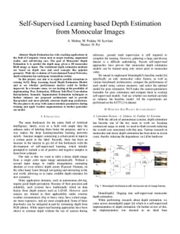 Self-Supervised Learning based Depth Estimation from Monocular Images