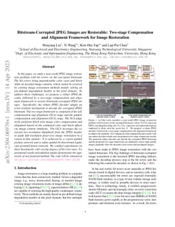 Bitstream-Corrupted JPEG Images are Restorable: Two-stage Compensation
  and Alignment Framework for Image Restoration