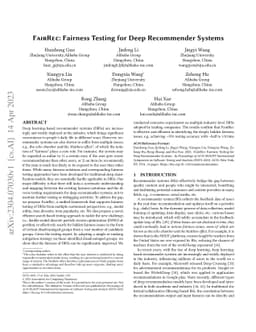 FairRec: Fairness Testing for Deep Recommender Systems