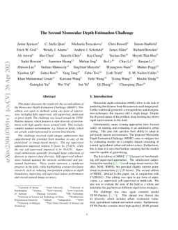 The Second Monocular Depth Estimation Challenge