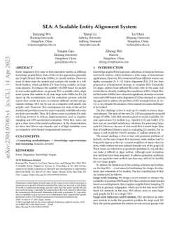SEA: A Scalable Entity Alignment System