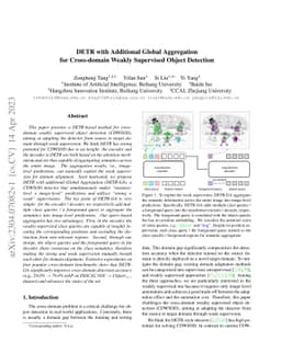 DETR with Additional Global Aggregation for Cross-domain Weakly
  Supervised Object Detection