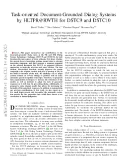Task-oriented Document-Grounded Dialog Systems by HLTPR@RWTH for DSTC9
  and DSTC10